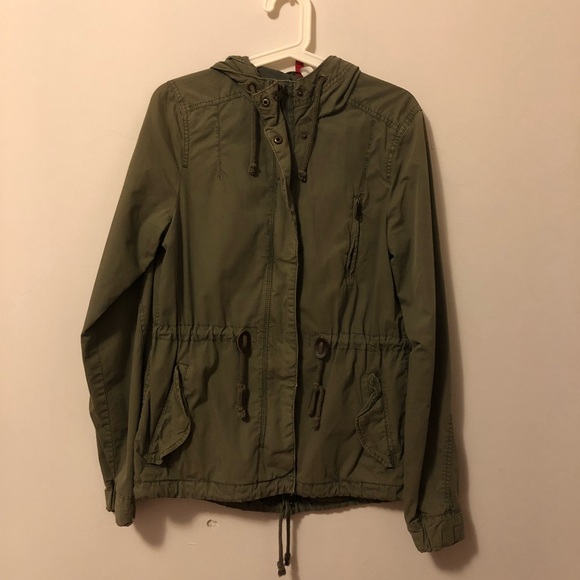 h&m short parka with hood